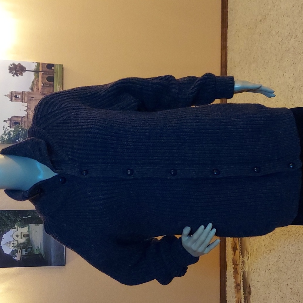 Grey Cardigan Sweater (Jacket Length)